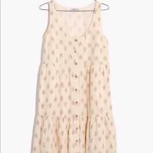 Madewell Sleeveless button front tiered dress